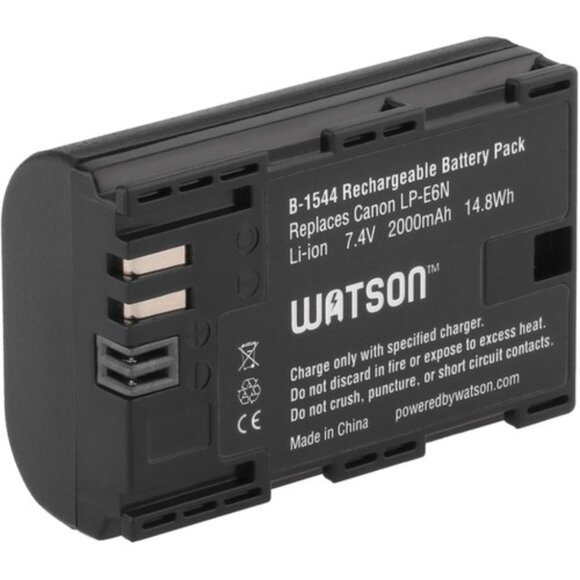 Watson LP-E6N Lithium-Ion Battery Pack (7.4V, 2000mAh) for Canon cameras
